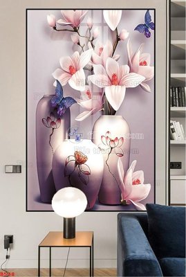 Download file gốc File tranh bình hoa B538 (in lụa) hoa lá