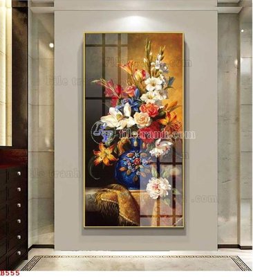File tranh File tranh bình hoa B555 (ảnh gốc) in trần xuyên sáng