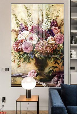 File in trần File tranh bình hoa B560 (bản gốc) hoa văn