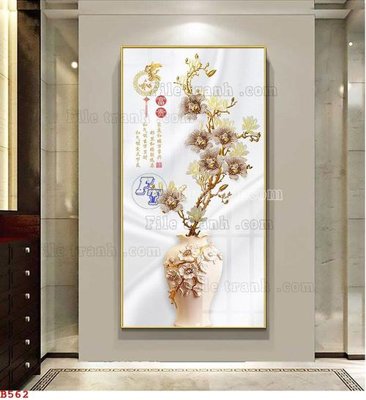 File tranh File tranh bình hoa B562 (gốc) chủ đề con người