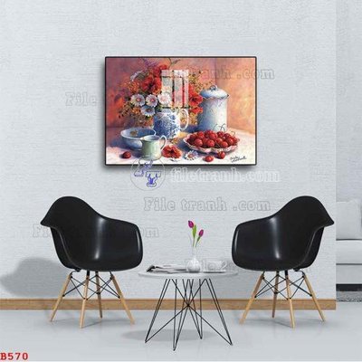 Tải file File tranh bình hoa B570 (gốc) in nhanh