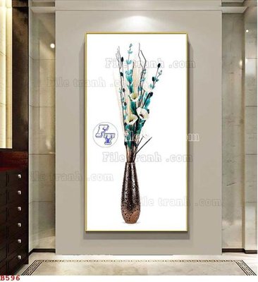 File in ấn chuyên nghiệp File tranh bình hoa B596 (file gốc)