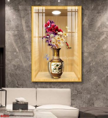 Download file File tranh bình hoa 5D ô trưng bày đèn rọi B5D11 (gốc) cho xưởng in