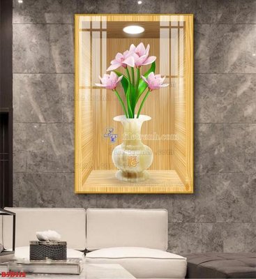 Download file File tranh bình hoa 5D ô trưng bày đèn rọi B5D112 (chuẩn in) chất lượng cao