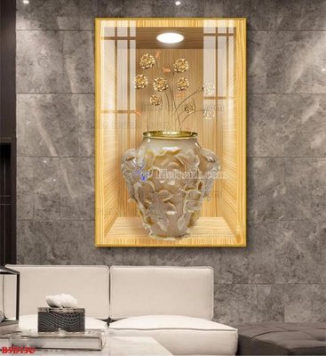 File tranh ảnh gốc File tranh bình hoa 5D ô trưng bày đèn rọi B5D130 dùng cho in khổ lớn