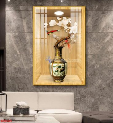 Tải file File tranh bình hoa 5D ô trưng bày đèn rọi B5D165 (gốc) để in ấn ngay