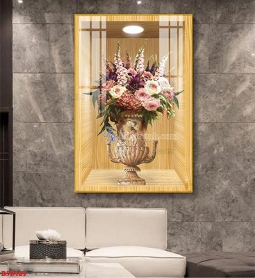 File gốc File tranh bình hoa 5D ô trưng bày đèn rọi B5D183 cho in ấn và thiết kế