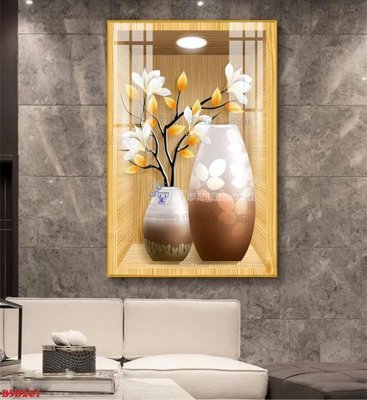 File in mica File tranh bình hoa 5D ô trưng bày đèn rọi B5D201 (bản gốc) siêu trong