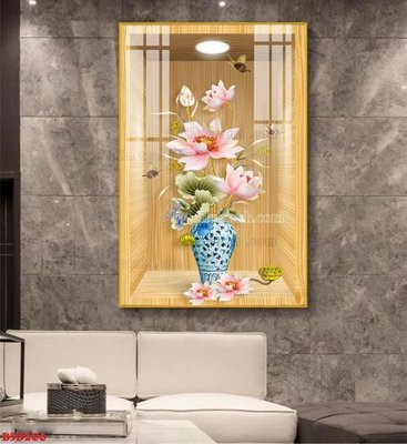 Tải file gốc File tranh bình hoa 5D ô trưng bày đèn rọi B5D206 (bản PSD) đầy đủ layer
