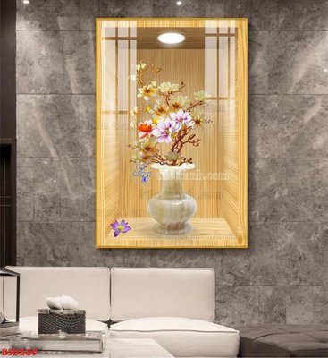 File tranh quảng cáo File tranh bình hoa 5D ô trưng bày đèn rọi B5D209 (file gốc) chuyên nghiệp