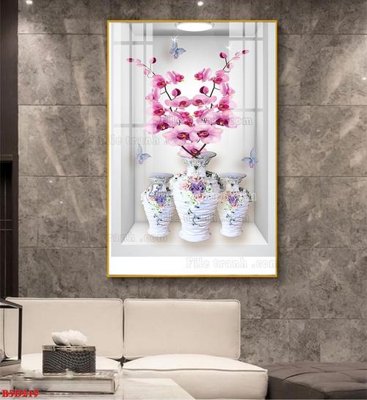 Tải file gốc File tranh bình hoa 5D ô trưng bày đèn rọi B5D219 (bản PSD) đầy đủ layer