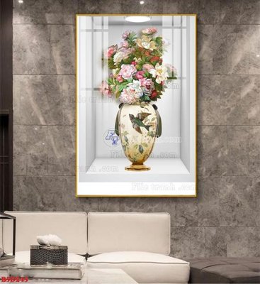 Mua file gốc File tranh bình hoa 5D ô trưng bày đèn rọi B5D245 (chất lượng) tại Filetranh.com