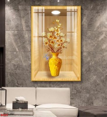 File PSD File tranh bình hoa 5D ô trưng bày đèn rọi B5D3 (bản gốc) dễ dàng edit