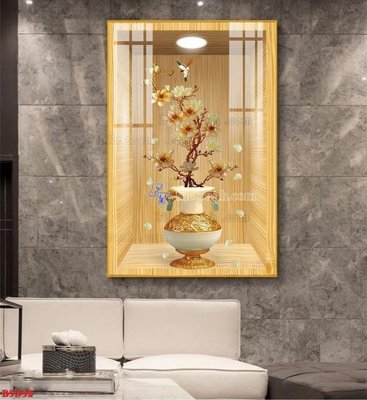 File in ấn chuyên nghiệp File tranh bình hoa 5D ô trưng bày đèn rọi B5D32 (file gốc)