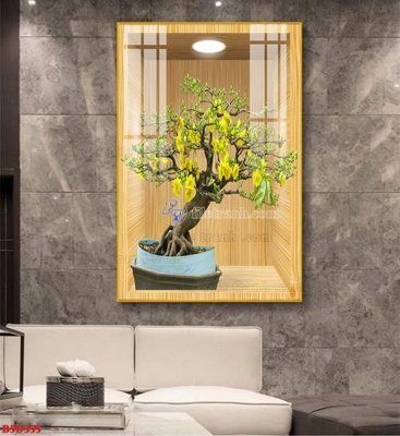 File in ấn chuyên nghiệp File tranh bình hoa 5D ô trưng bày đèn rọi B5D355 (file gốc)