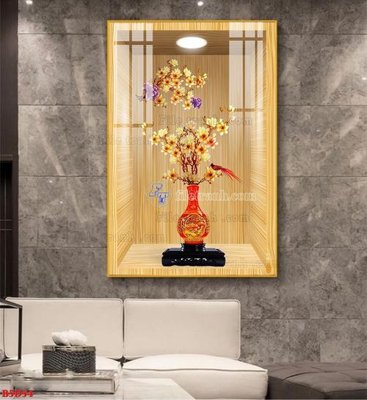 File gốc in ấn File tranh bình hoa 5D ô trưng bày đèn rọi B5D54 (sẵn sàng tải về)