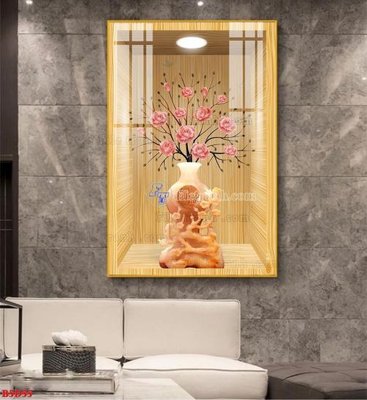 Tải file gốc File tranh bình hoa 5D ô trưng bày đèn rọi B5D55 (in bạt) quảng cáo