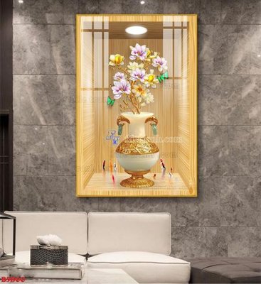 Tải file PSD File tranh bình hoa 5D ô trưng bày đèn rọi B5D60 (nguyên layer) để in