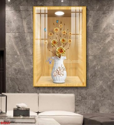 File PSD File tranh bình hoa 5D ô trưng bày đèn rọi B5D67 (gốc) cho in quảng cáo