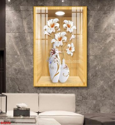Tải file File tranh bình hoa 5D ô trưng bày đèn rọi B5D92 (gốc) in ấn chất lượng