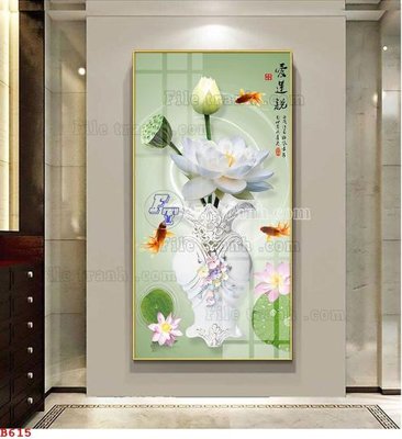 File gốc File tranh bình hoa B615 (cho in ấn) độc quyền