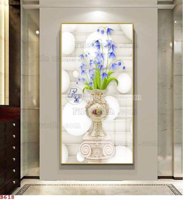 Tệp tin gốc File tranh bình hoa B618 (dùng cho in ấn) chuyên nghiệp