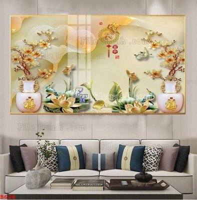 Tệp tin gốc File tranh bình hoa B628 (chất lượng cao) File tranh bình hoa B628