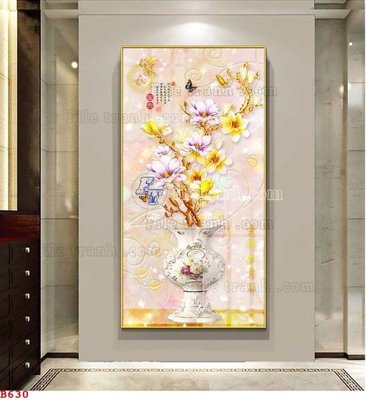 File tranh File tranh bình hoa B630 (bản gốc) treo tường