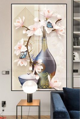 File gốc File tranh bình hoa B637 (trang trí) phòng trẻ em