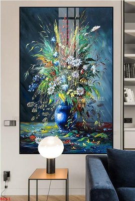 File ảnh File tranh bình hoa B661 (gốc) in PP, decal