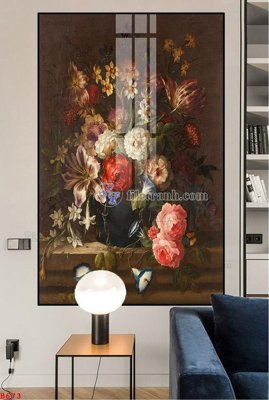 File gốc File tranh bình hoa B673 (in lụa) tranh thuận buồm