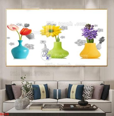 File gốc File tranh bình hoa B688 (PNG) chất lượng cao