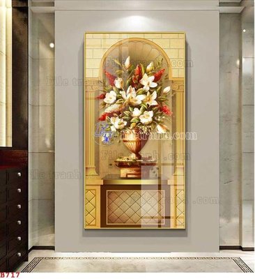 File tranh trang trí File tranh bình hoa B717 (tải file gốc)
