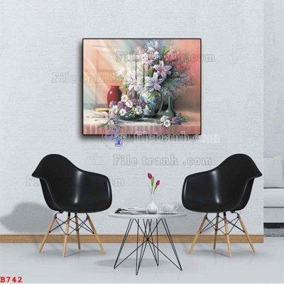 Tệp tin gốc File tranh bình hoa B742 (dùng cho in ấn) chuyên nghiệp