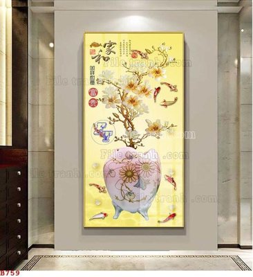 Tải file gốc File tranh bình hoa B759 (bản PSD) chỉnh sửa được