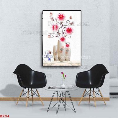 Tải file File tranh bình hoa B794 (gốc) chủ đề phong thủy