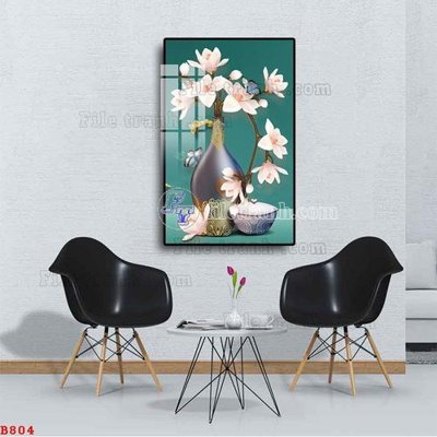 File tranh gốc File tranh bình hoa B804 (bản quyền) độc đáo