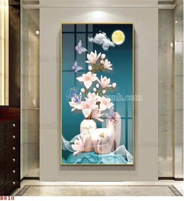 Tải file File tranh bình hoa B810 (gốc) làm file in ấn