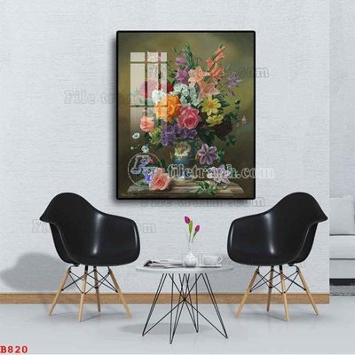 File in ấn File tranh bình hoa B820 (bản gốc) sắc nét