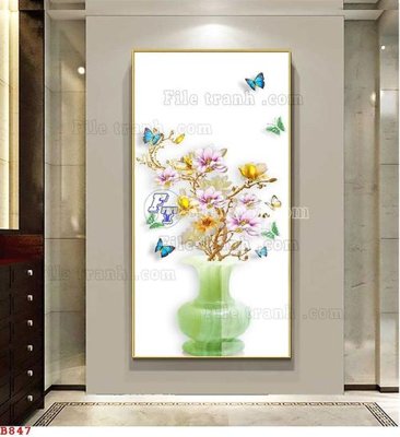 File gốc File tranh bình hoa B847 (cho in ấn) độc quyền