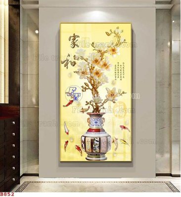 File tranh File tranh bình hoa B852 (bản gốc) trang trí văn phòng
