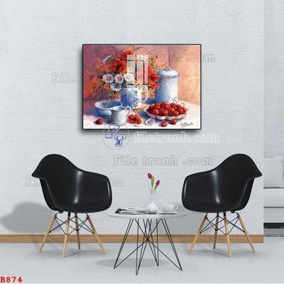 Tải file tranh gốc File tranh bình hoa B874 chất lượng cao