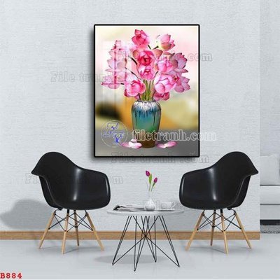 Download file gốc File tranh bình hoa B884 (độ nét cao)