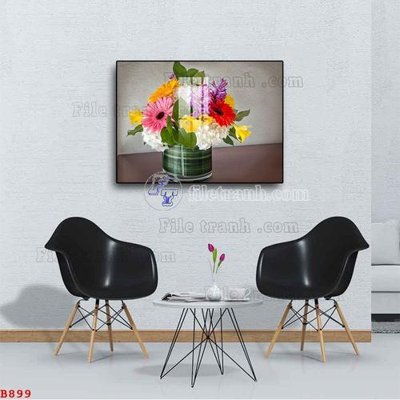 File in trần File tranh bình hoa B899 (bản gốc) phong cảnh