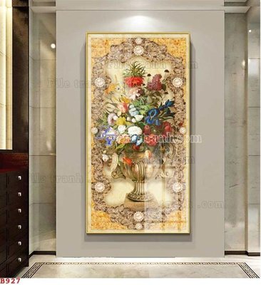 File in ấn File tranh bình hoa B927 (bản gốc) cao cấp