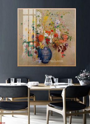 File in lụa File tranh bình hoa B928 (hoa văn) File tranh bình hoa B928