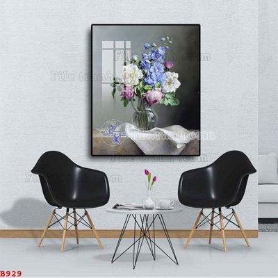 Download file File tranh bình hoa B929 (gốc) in mica ốp bếp