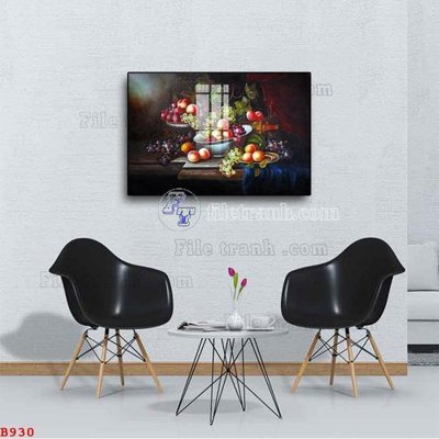 File tranh File tranh bình hoa B930 (bản gốc) treo phòng ăn