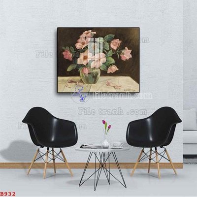 File gốc File tranh bình hoa B932 (ảnh rõ nét) để in