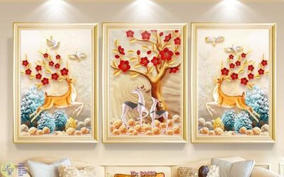 File gốc File tranh bộ bắc âu BA653 (in lụa) hoa văn cổ điển